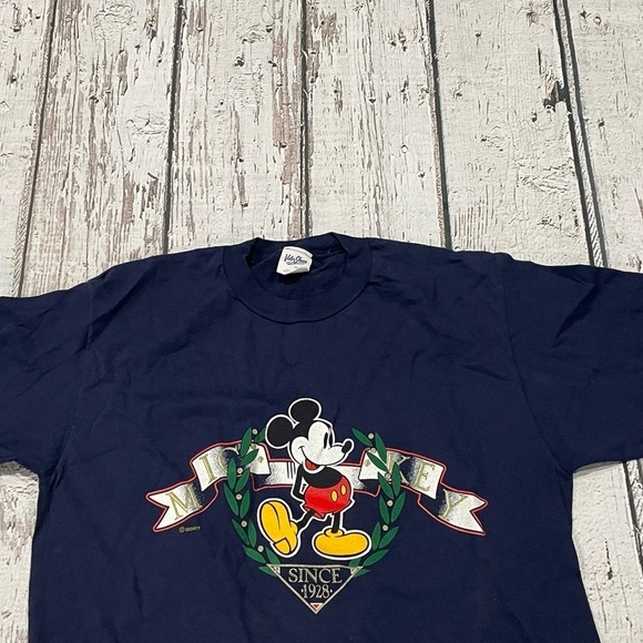 Vintage 90s Mickey Mouse Disney World Cartoon Graphic 1990s Crewneck Tshirt - Picture 3 of 4